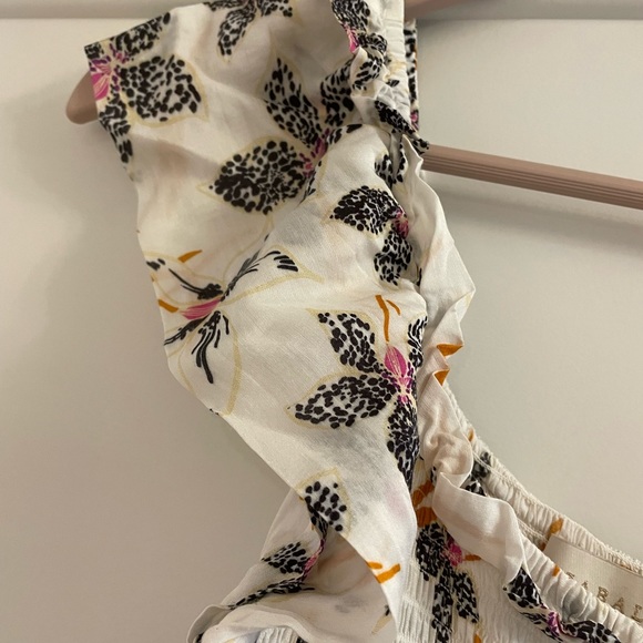 Caballero Floral Dress Smock Top Flutter Sleeve Anthropologie Small - Picture 3 of 4